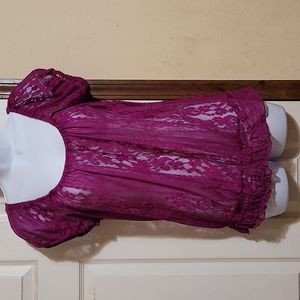 Beautiful Neon Lace top. Size Large